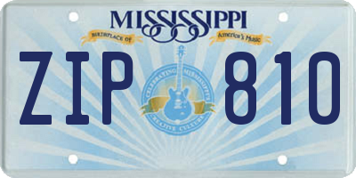 MS license plate ZIP810
