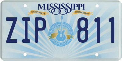 MS license plate ZIP811