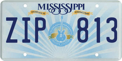 MS license plate ZIP813
