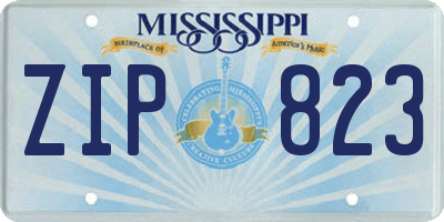 MS license plate ZIP823