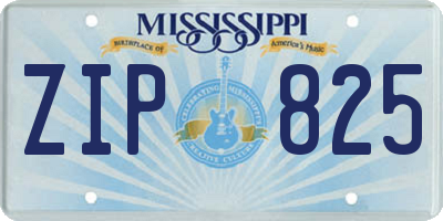 MS license plate ZIP825