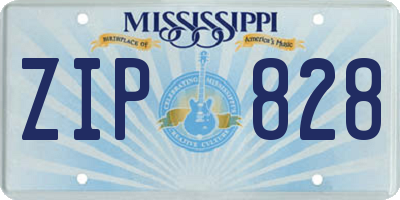 MS license plate ZIP828
