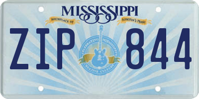 MS license plate ZIP844