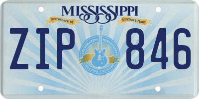 MS license plate ZIP846