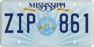 MS license plate ZIP861