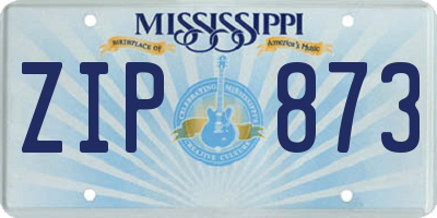 MS license plate ZIP873