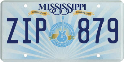 MS license plate ZIP879