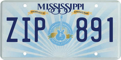 MS license plate ZIP891