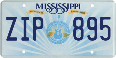 MS license plate ZIP895