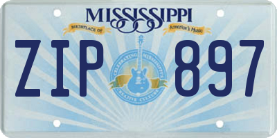 MS license plate ZIP897