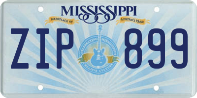 MS license plate ZIP899