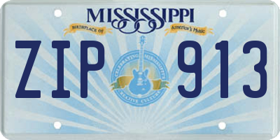 MS license plate ZIP913