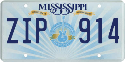 MS license plate ZIP914