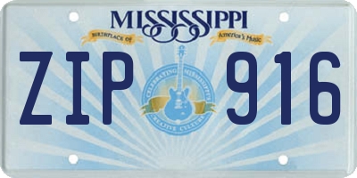 MS license plate ZIP916
