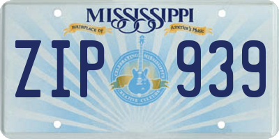 MS license plate ZIP939