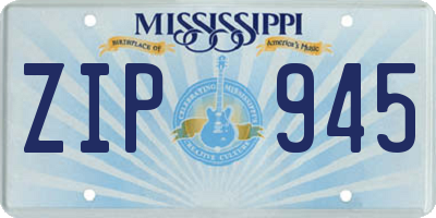 MS license plate ZIP945