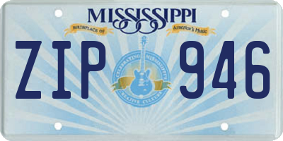 MS license plate ZIP946