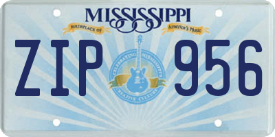MS license plate ZIP956
