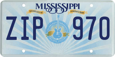 MS license plate ZIP970