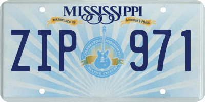 MS license plate ZIP971