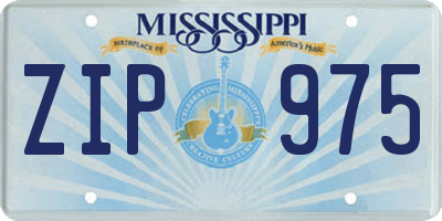 MS license plate ZIP975