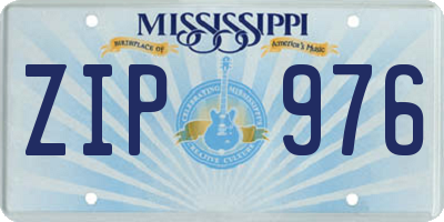 MS license plate ZIP976