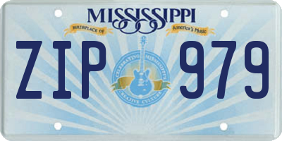 MS license plate ZIP979