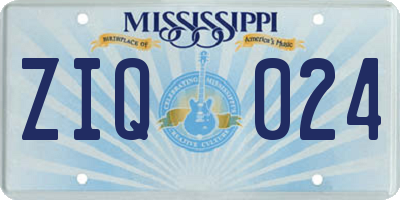 MS license plate ZIQ024