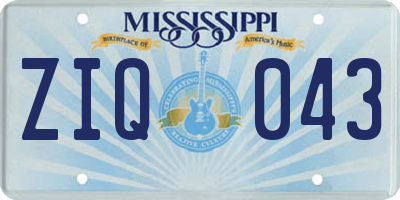 MS license plate ZIQ043