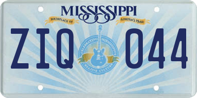 MS license plate ZIQ044