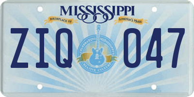 MS license plate ZIQ047