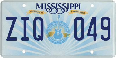 MS license plate ZIQ049
