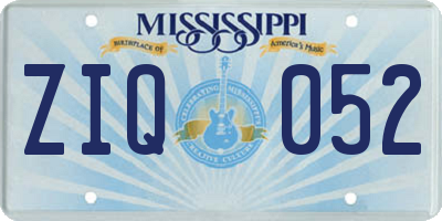 MS license plate ZIQ052