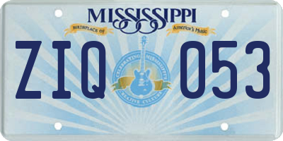MS license plate ZIQ053