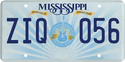 MS license plate ZIQ056
