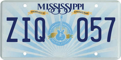 MS license plate ZIQ057