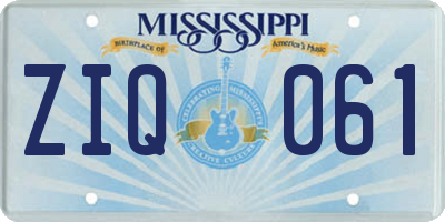 MS license plate ZIQ061