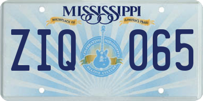 MS license plate ZIQ065