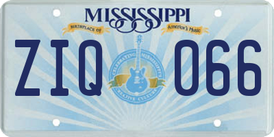 MS license plate ZIQ066