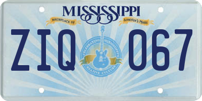 MS license plate ZIQ067