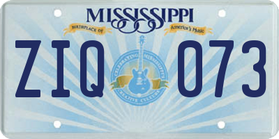 MS license plate ZIQ073