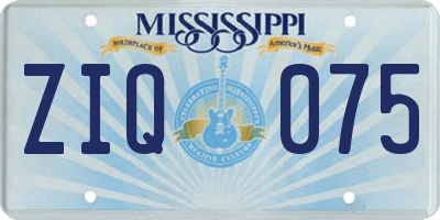 MS license plate ZIQ075