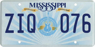 MS license plate ZIQ076