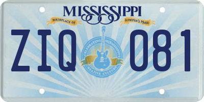 MS license plate ZIQ081