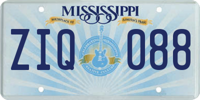 MS license plate ZIQ088
