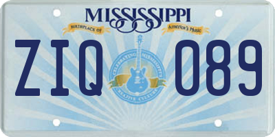 MS license plate ZIQ089