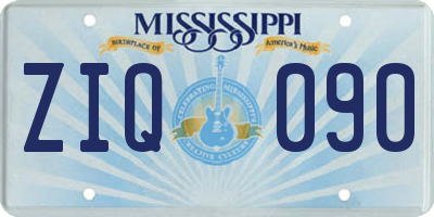 MS license plate ZIQ090