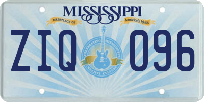 MS license plate ZIQ096