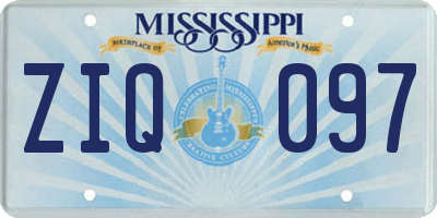 MS license plate ZIQ097