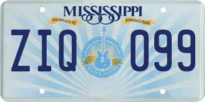 MS license plate ZIQ099